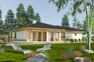  Projekt domu Kos z garażem 2-st. [A] (WRF1099) - projekt domu parterowego - Zdjęcie 2