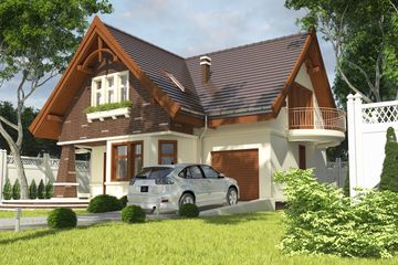  Projekt domu Kowalik II z garażem 1-st. [A] (WRF1101) - projekt domu parterowego z poddaszem - Zdjęcie 2