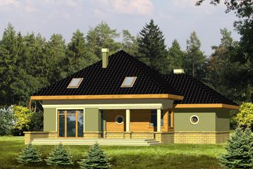  Projekt domu Kuba z garażem 1-st. [A] (WRF1104) - projekt domu parterowego z poddaszem - Zdjęcie 2