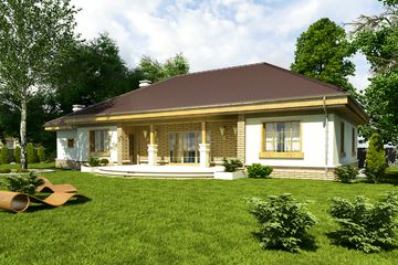  Projekt domu Kukułka z garażem 1-st. [A] (WRF1105) - projekt domu parterowego - Zdjęcie 2
