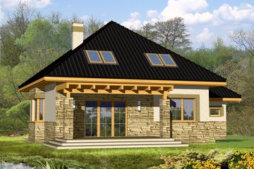  Projekt domu Lara z garażem 1-st. [A1] (WRF1107) - projekt domu parterowego z poddaszem - Zdjęcie 2