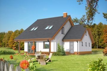  Projekt domu Hannover LMP60 (WRB1087) - projekt domu parterowego z poddaszem - Zdjęcie 2