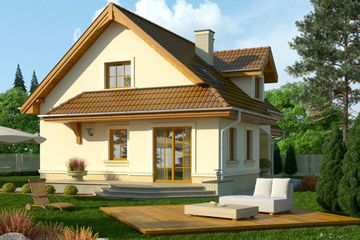  Projekt domu Orzech z garażem 1 stanowiskowym (WRN1072) - projekt domu parterowego z poddaszem - Zdjęcie 2