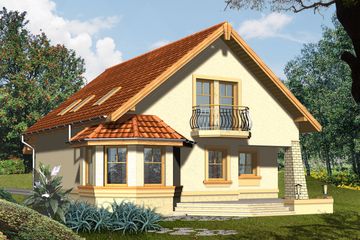  Projekt domu Jaśmin (WRN1074) - projekt domu parterowego z poddaszem - Zdjęcie 2