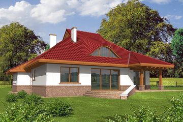  Projekt domu Jacek II G2 (WRC2043) - projekt domu parterowego z poddaszem - Zdjęcie 2