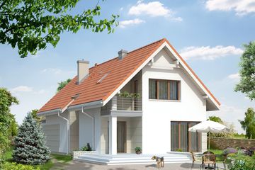  Projekt domu Brzoza MC (BSA1918) - projekt domu parterowego z poddaszem - Zdjęcie 2