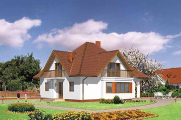  Projekt domu WB-3955 (KRA1230) - projekt domu parterowego z poddaszem - Zdjęcie 2