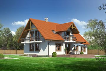  Projekt domu Jaworowo plus (KRP1311) - projekt domu parterowego z poddaszem - Zdjęcie 2