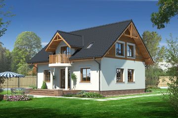  Projekt domu Marianów plus (KRP1312) - projekt domu parterowego z poddaszem - Zdjęcie 2