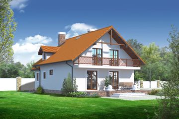  Projekt domu Osina 7 plus (KRP1313) - projekt domu parterowego z poddaszem - Zdjęcie 2