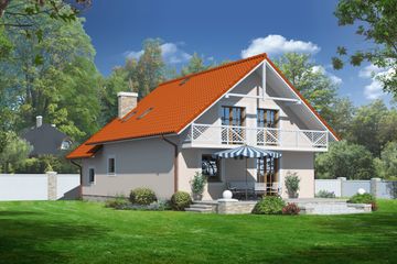  Projekt domu Osiek 5 plus (KRP1316) - projekt domu parterowego z poddaszem - Zdjęcie 2