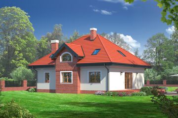  Projekt domu Antonin 5 (KRP1318) - projekt domu parterowego z poddaszem - Zdjęcie 2