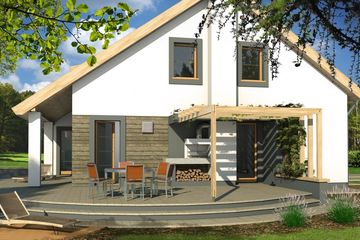  Projekt domu RODZYNEK 2B - bliźniak LLL (WRD1989) - projekt domu parterowego z poddaszem - Zdjęcie 2