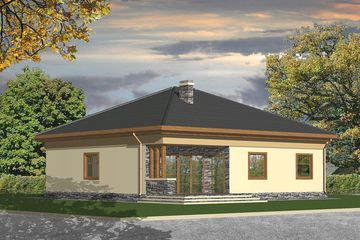  Projekt domu Lelek z garażem 1-st. [A] (WRF1109) - projekt domu parterowego - Zdjęcie 2