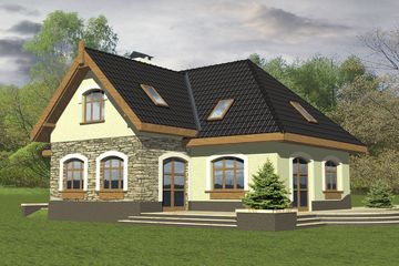  Projekt domu Lissa z garażem 1-st. [A] (WRF1111) - projekt domu parterowego z poddaszem - Zdjęcie 2