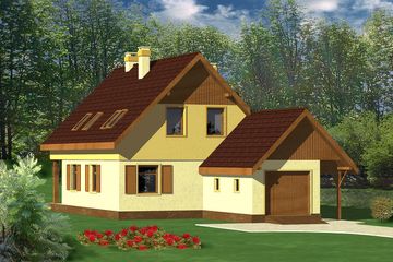  Projekt domu Maciek z garażem 1-st. [A] (WRF1112) - projekt domu parterowego z poddaszem - Zdjęcie 2