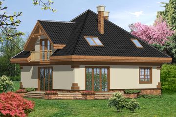  Projekt domu Marek z garażem 1-st. [A] (WRF1113) - projekt domu parterowego z poddaszem - Zdjęcie 2