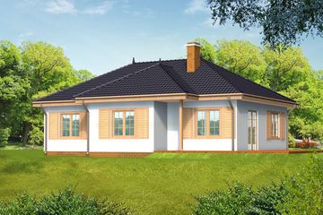  Projekt domu Adela drewniany (WAN1001) - projekt domu parterowego - Zdjęcie 2