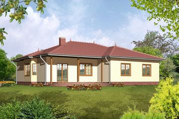  Projekt domu Joanna drewniany (WAN1004) - projekt domu parterowego - Zdjęcie 2