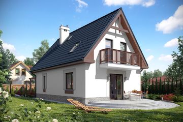  Projekt domu Muchomorek bez garażu [B] (WRF1120) - projekt domu parterowego z poddaszem - Zdjęcie 2