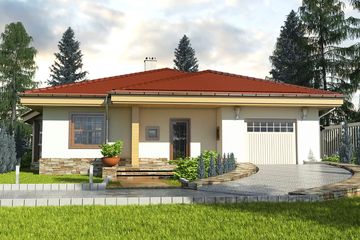  Projekt domu Oliwia z garażem 1-st. [A] (WRF1122) - projekt domu parterowego - Zdjęcie 2