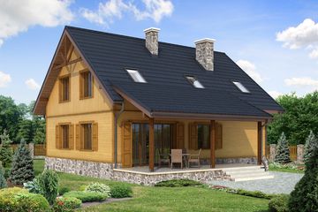  Projekt domu Arnika 2 dr-S (BSA1601) - projekt domu parterowego z poddaszem - Zdjęcie 2