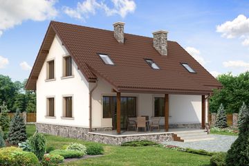  Projekt domu Arnika 2 dr-T (BSA1602) - projekt domu parterowego z poddaszem - Zdjęcie 2