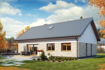 Projekt domu TK68 - parterowy dom o powierzchni 104,83 m², dach dwuspadowy - ujęcie 2