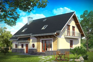 Projekt domu Loreta Polo (1353) (KRD2505) - projekt domu parterowego z poddaszem - Zdjęcie 2