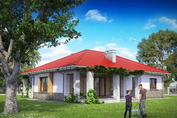  Projekt domu Regina - murowana - beton komórkowy (KRD2509) - projekt domu parterowego - Zdjęcie 2