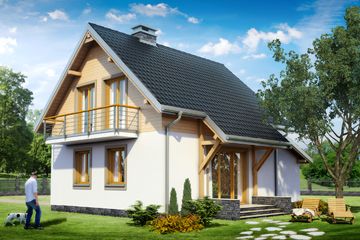  Projekt domu Smyk Beta (KRD2511) - projekt domu parterowego z poddaszem - Zdjęcie 2