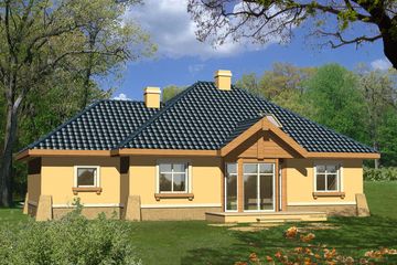  Projekt domu Turkus z garażem 1 stanowiskowym (WRN1098) - projekt domu parterowego z poddaszem - Zdjęcie 2