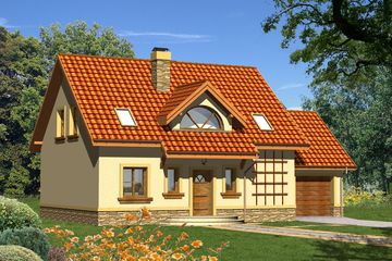  Projekt domu Talizman z garażem 1 stanowiskowym (WRN1102) - projekt domu parterowego z poddaszem - Zdjęcie 2