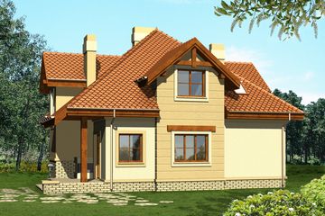  Projekt domu Koral (WRN1106) - projekt domu parterowego z poddaszem - Zdjęcie 2