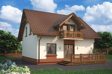  Projekt domu Dominik (PRA1044) - projekt domu parterowego z poddaszem - Zdjęcie 2