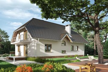  Projekt domu Lipczyk (421) (KRD2395) - projekt domu parterowego z poddaszem - Zdjęcie 2