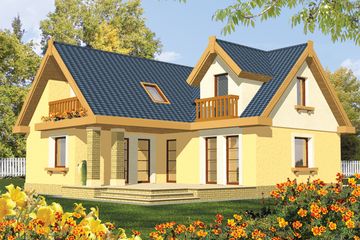  Projekt domu Agatka (WRC1462) - projekt domu parterowego z poddaszem - Zdjęcie 2