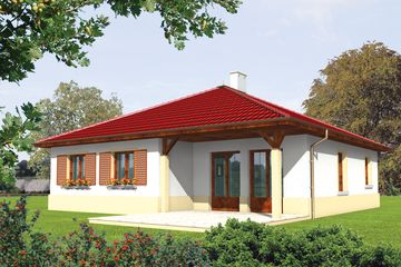  Projekt domu Paulina (z wiatą) (WRC1285) - projekt domu parterowego - Zdjęcie 2