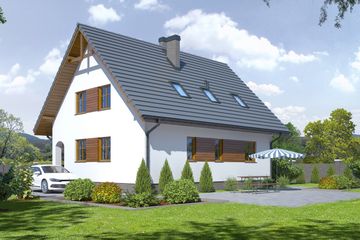  Projekt domu Grabie nowe 3 (KRP1507) - projekt domu parterowego z poddaszem - Zdjęcie 2