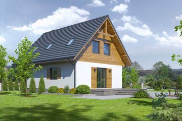  Projekt domu Jurkowo małe (KRP1509) - projekt domu parterowego z poddaszem - Zdjęcie 2