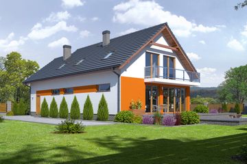  Projekt domu Osiek 305k (KRP1511) - projekt domu parterowego z poddaszem - Zdjęcie 2