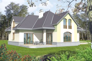  Projekt domu Lena II (z wiatą) (WRC1118) - projekt domu parterowego z poddaszem - Zdjęcie 2