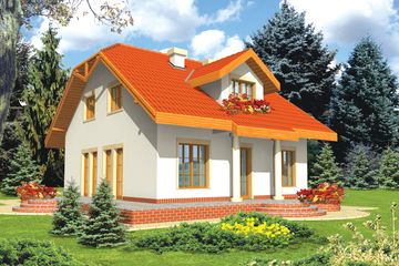  Projekt domu Perełka (WRC1290) - projekt domu parterowego z poddaszem - Zdjęcie 2