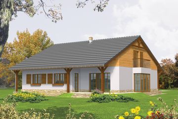 Projekt domu Polarna G1 - parterowy dom o powierzchni 133,75 m², dach dwuspadowy - ujęcie 2