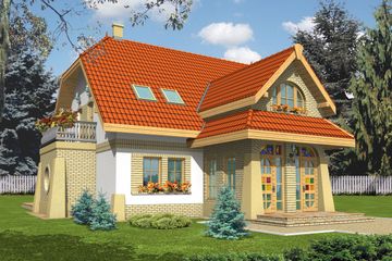  Projekt domu Poziomka II (dwulokalowa) (WRC1296) - projekt domu parterowego z poddaszem - Zdjęcie 2