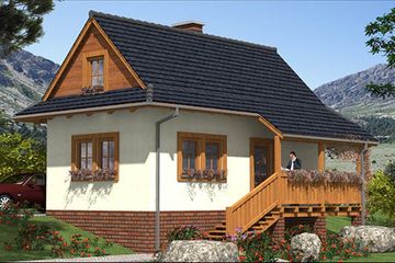 Projekt domu L-74 Dom szkieletowy (BBD1104) - projekt domu parterowego z poddaszem - Zdjęcie 2
