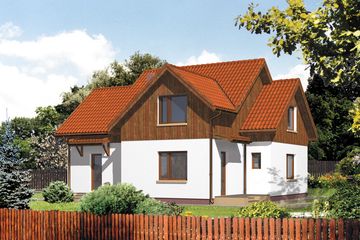  Projekt domu WB-3909 (KRA1040) - projekt domu parterowego z poddaszem - Zdjęcie 2