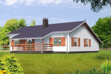  Projekt domu Magda drewniany (WAN1011) - projekt domu parterowego - Zdjęcie 2