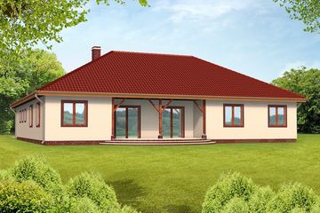  Projekt domu Aurelia drewniany (WAN1015) - projekt domu parterowego - Zdjęcie 2