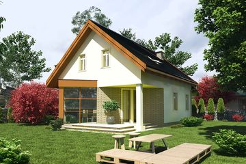  Projekt domu Pliszka bez garażu [B] (WRF1129) - projekt domu parterowego z poddaszem - Zdjęcie 2
